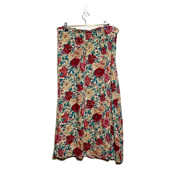 Vintage 90s Sag Harbor Floral Print Midi Skirt - Picture 7 of 7